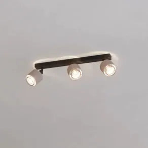 Rosley downlight, length 43 cm, black/natural, 3-bulb.