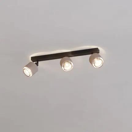 Rosley downlight, length 43 cm, black/natural, 3-bulb.