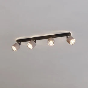 Rosley downlight, length 75 cm, black/natural, 4-bulb,