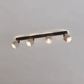 Rosley downlight, length 75 cm, black/natural, 4-bulb,