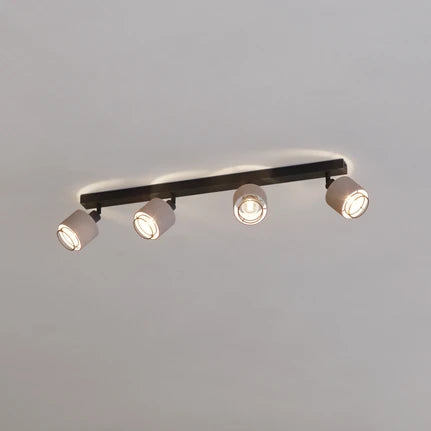 Rosley downlight, length 75 cm, black/natural, 4-bulb,