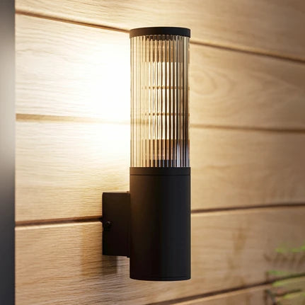 Salle outdoor wall light, height 31 cm, black, aluminium