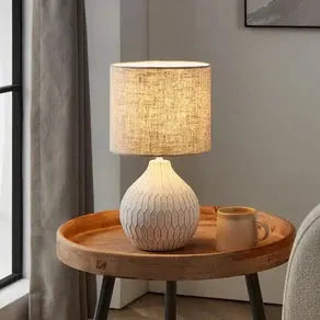 Bellariva 3 table lamp, white/light brown