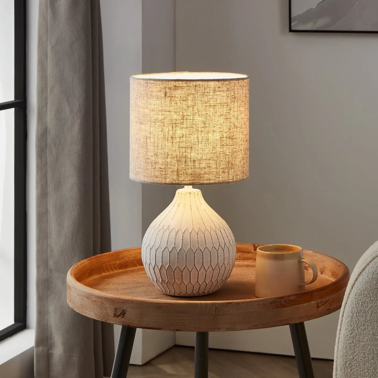 Bellariva 3 table lamp, white/light brown