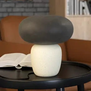 Cahuama table lamp, black/white, ceramic