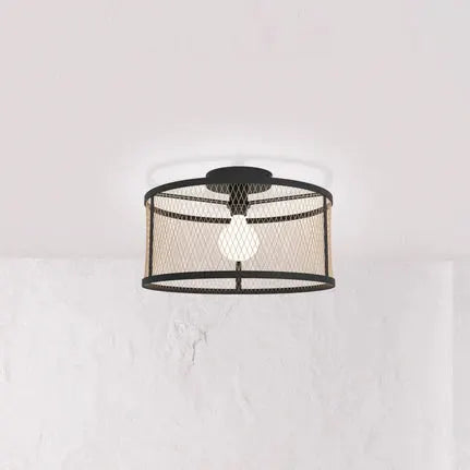 Dellow ceiling lamp, Ø 45 cm, black/brass-coloured, steel