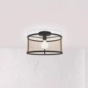 Dellow ceiling lamp, Ø 45 cm, black/brass-coloured, steel