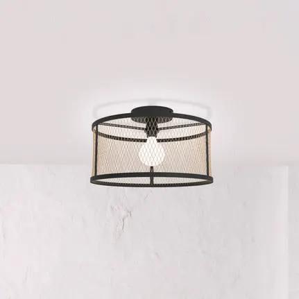 Dellow ceiling lamp, Ø 45 cm, black/brass-coloured, steel