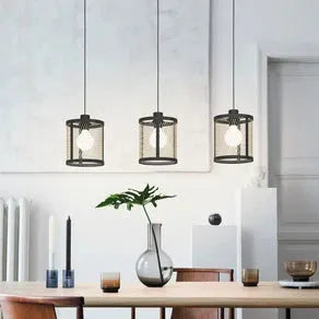 Hanging light Dellow, length 88 cm, black/brass-coloured, 3-bulb