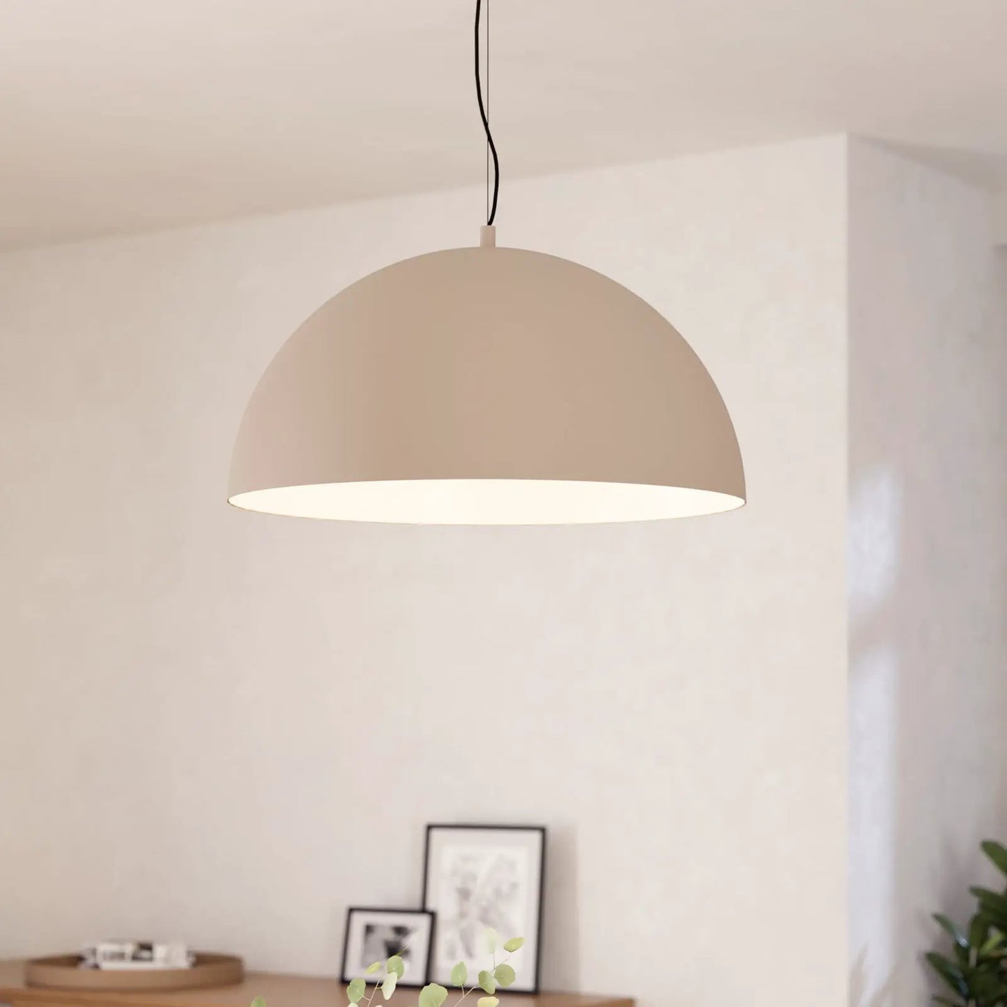 Gaetano 1 pendant light, Ø 53 cm, sand/cream, steel