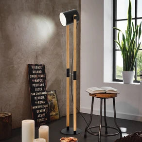 Hornwood floor lamp, height 140 cm, black/brown, steel
