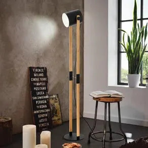 Hornwood floor lamp, height 140 cm, black/brown, steel