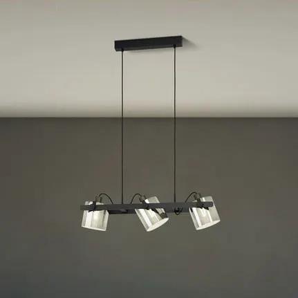 Hornwood 2 pendant light, length 78 cm, black, 3-bulb.