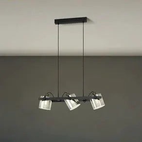 Hornwood 2 pendant light, length 78 cm, black, 3-bulb.