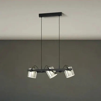 Hornwood 2 pendant light, length 78 cm, black, 3-bulb.