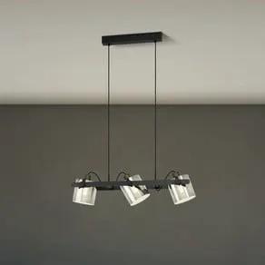 Hornwood 2 pendant light, length 78 cm, black, 3-bulb.