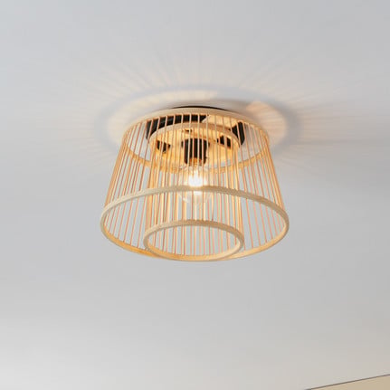 Hykeham ceiling light, Ø 38 cm, natural, bamboo