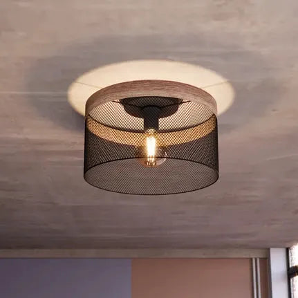 Kilnsdale ceiling light, Ø 38 cm, black/brown, steel