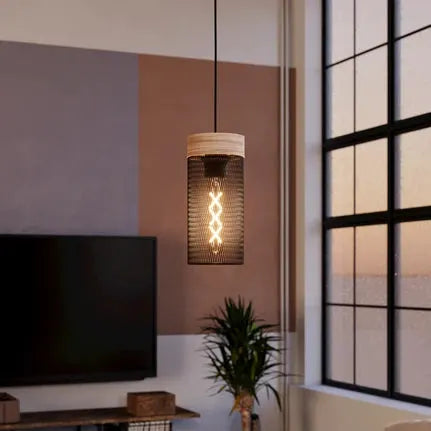 Kilnsdale pendant light, Ø 11 cm, black/brown, steel