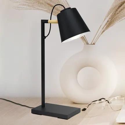Lacey table lamp, height 48.5 cm, black, steel