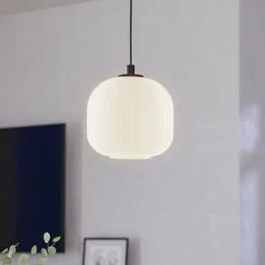 Mantunalle pendant light, Ø 20 cm, black/white, glass