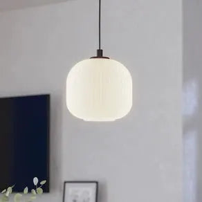 Mantunalle pendant light, Ø 20 cm, black/white, glass