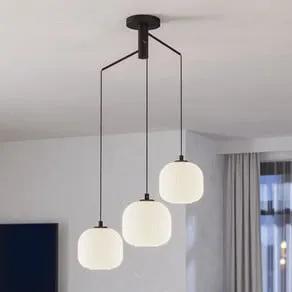 Mantunalle pendant light, Ø 62 cm, black/white, 3-bulb.