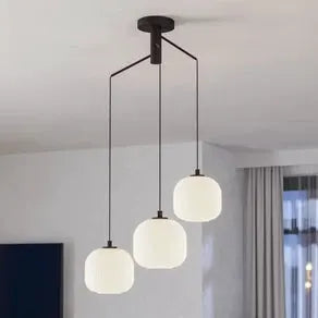 Mantunalle pendant light, Ø 62 cm, black/white, 3-bulb.