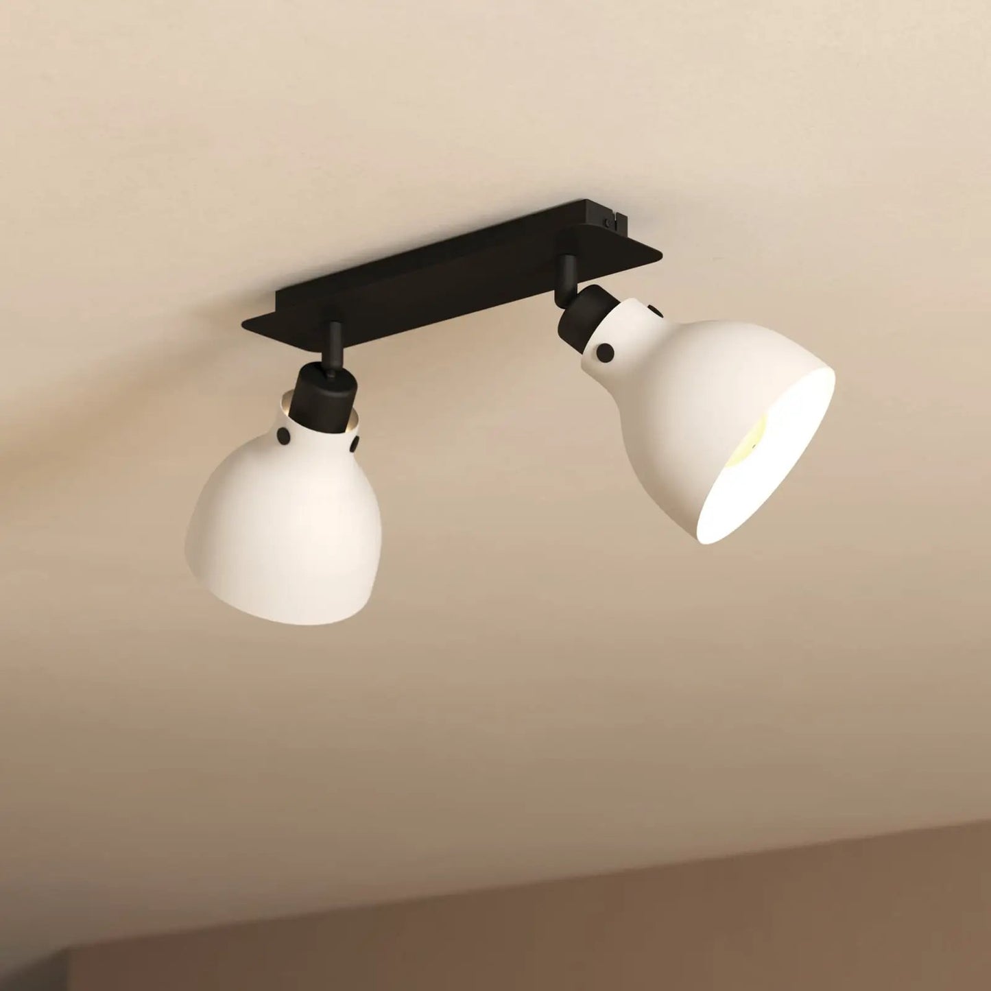Matlock downlight, length 52 cm, grey/black, 2-bulb.