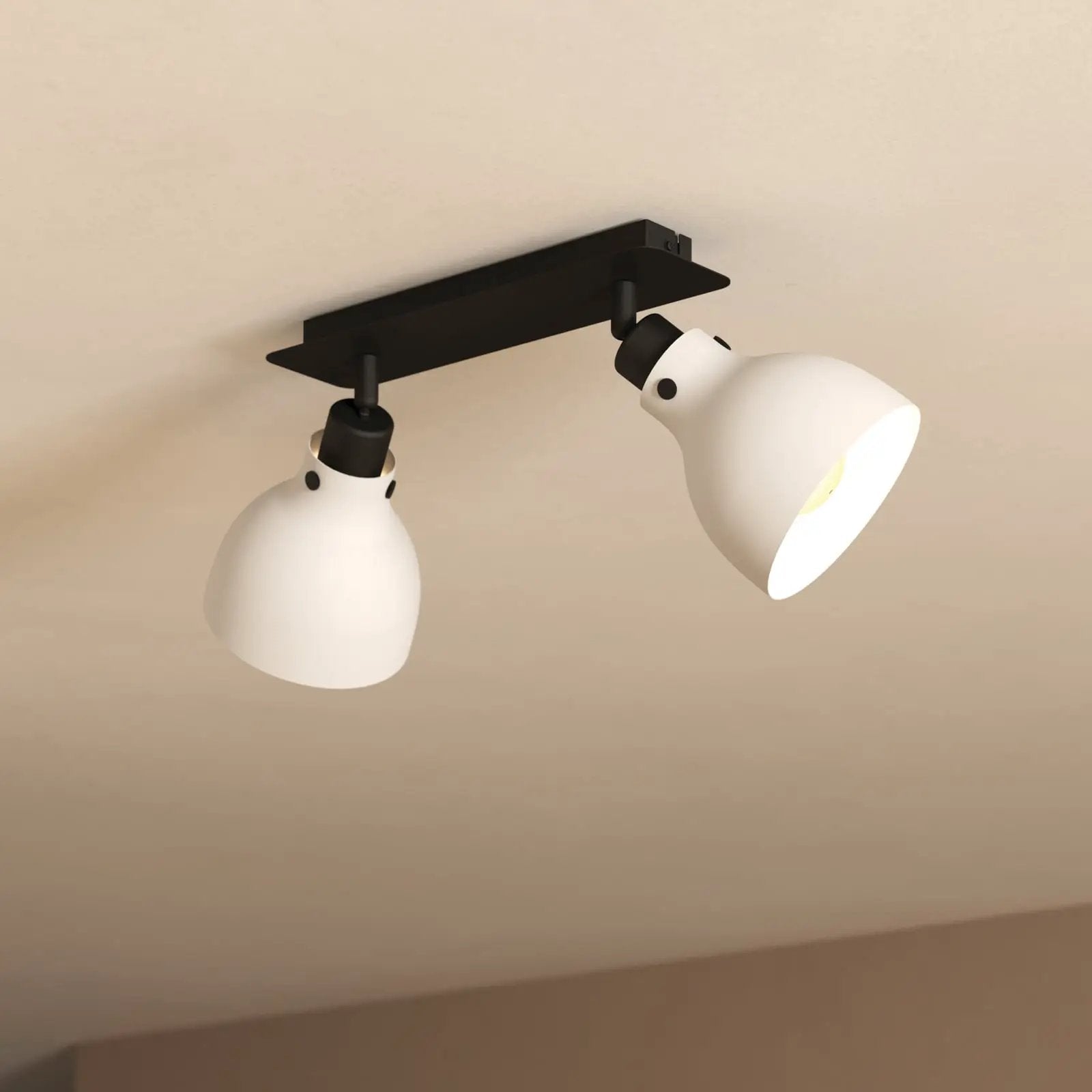 Matlock downlight, length 52 cm, grey/black, 2-bulb.