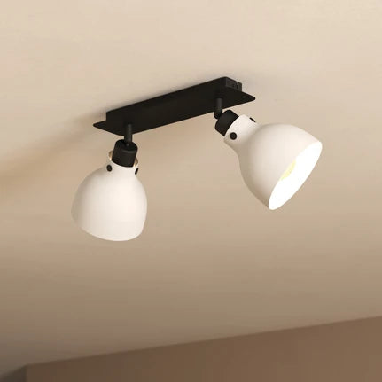 Matlock downlight, length 52 cm, grey/black, 2-bulb.