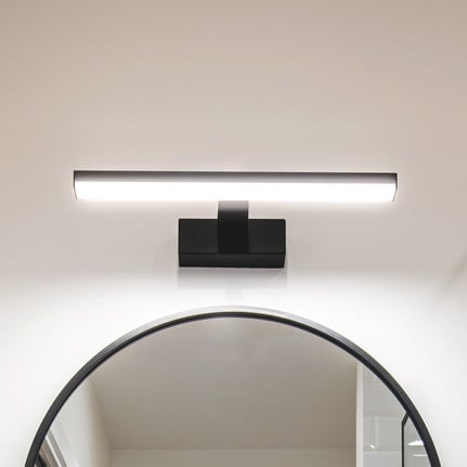 LED wall light Pandella 1, length 40 cm, black, aluminium