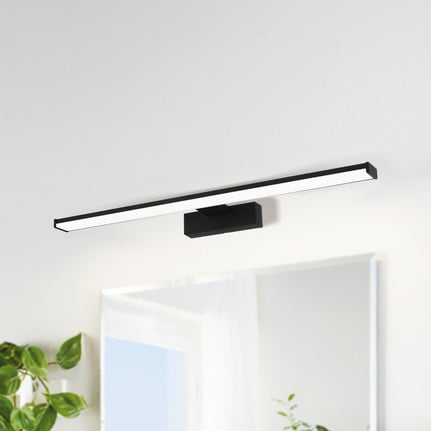 LED wall light Pandella 1, length 60 cm, black, aluminium