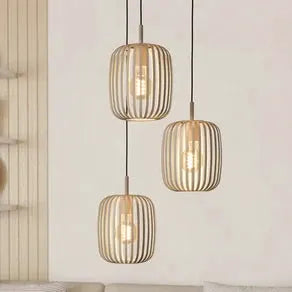 Romazzina pendant light, Ø 46 cm, sand-coloured, 3-bulb, steel