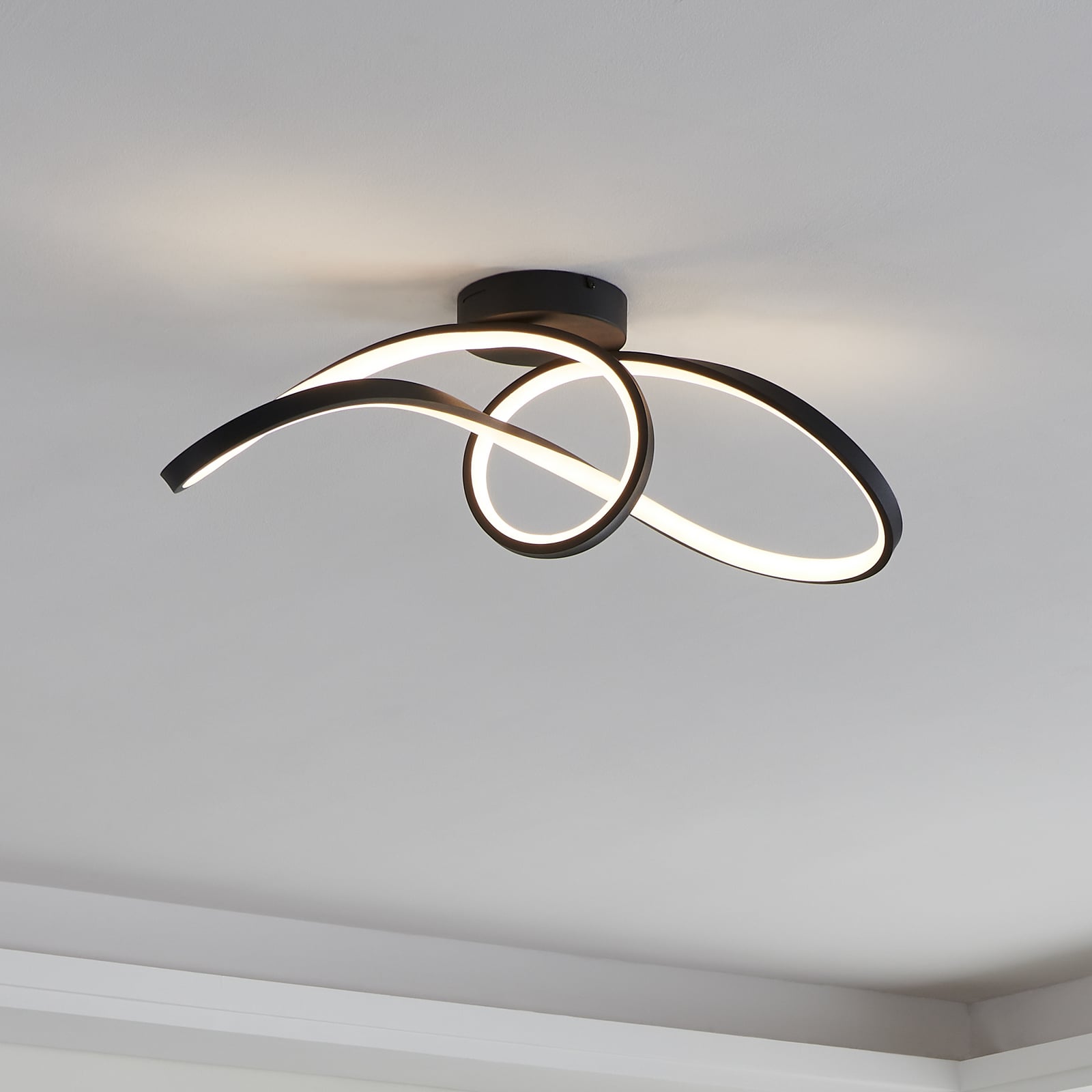EGLO connect LED ceiling light Calarossa-Z, black, aluminium