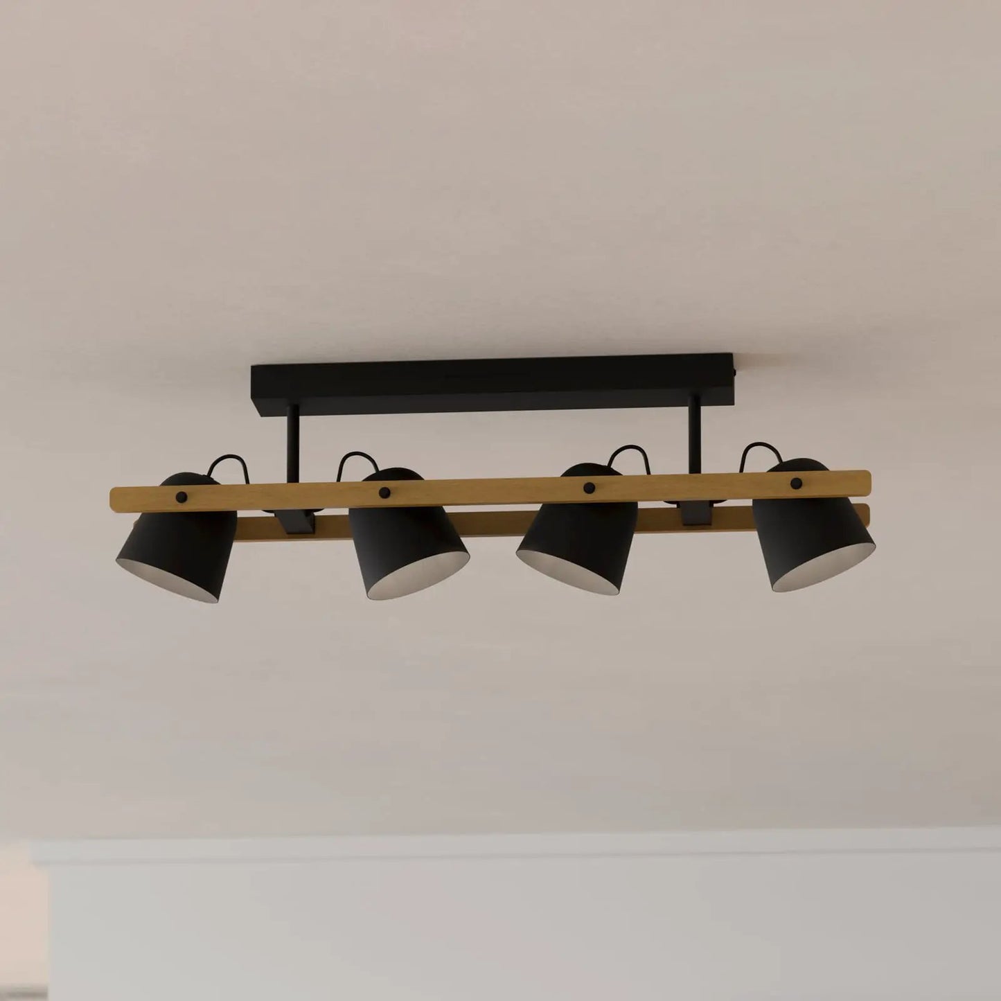 EGLO connect Hornwood-Z LED ceiling light, 4-bulb, black