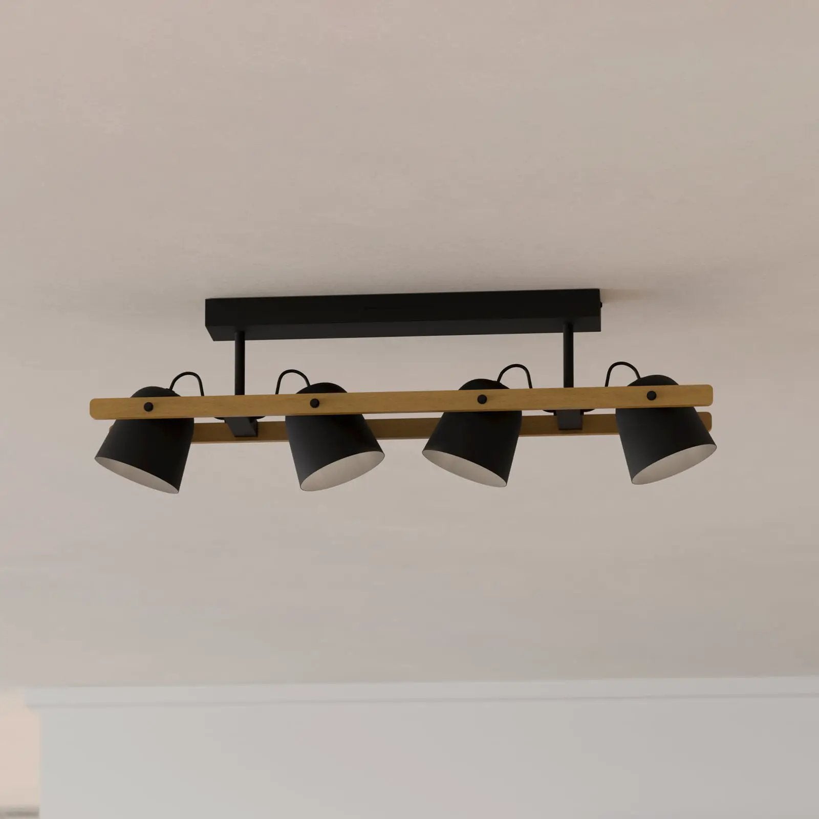 EGLO connect Hornwood-Z LED ceiling light, 4-bulb, black