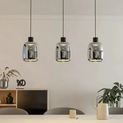 EGLO connect LED hanging light Molochio-Z, 3-bulb, black, clear