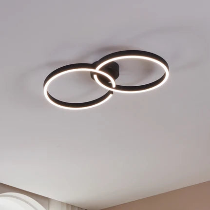Armandolo LED ceiling lamp, black, length 67 cm, CCT, RGB