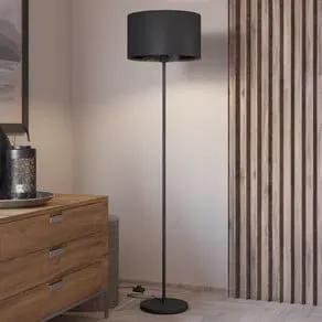 Maserlo floor lamp, black, height 151 cm, fabric/steel
