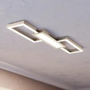 LED ceiling lamp Monirote, matt nickel, length 78 cm, aluminium, CCT
