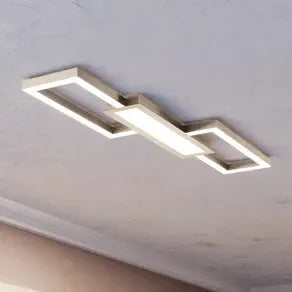 LED ceiling lamp Monirote, matt nickel, length 78 cm, aluminium, CCT