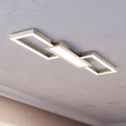LED ceiling lamp Monirote, matt nickel, length 78 cm, aluminium, CCT