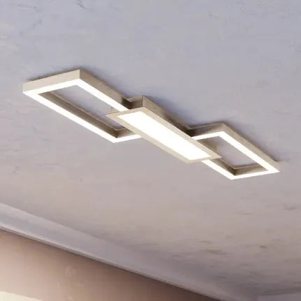 LED ceiling lamp Monirote, matt nickel, length 78 cm, aluminium, CCT