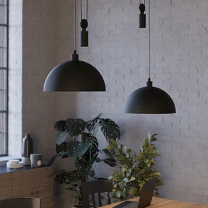 Winkworth hanging light, black, length 118 cm, metal, 2-bulb.