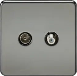 black nickel ml TV & SAT TV Outlet (Isolated) - Black Nickel - black nickel ml TV & SAT TV Outlet (Isolated) - Black Nickel
