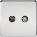 ml Polished chrome TV & SAT TV Outlet (Isolated) - Polished Chrome - ml Polished chrome TV & SAT TV Outlet (Isolated) - Polished Chrome