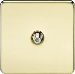 ML Polished Brass SAT TV Outlet (Non-Isolated) - Polished Brass - ML Polished Brass SAT TV Outlet (Non-Isolated) - Polished Brass