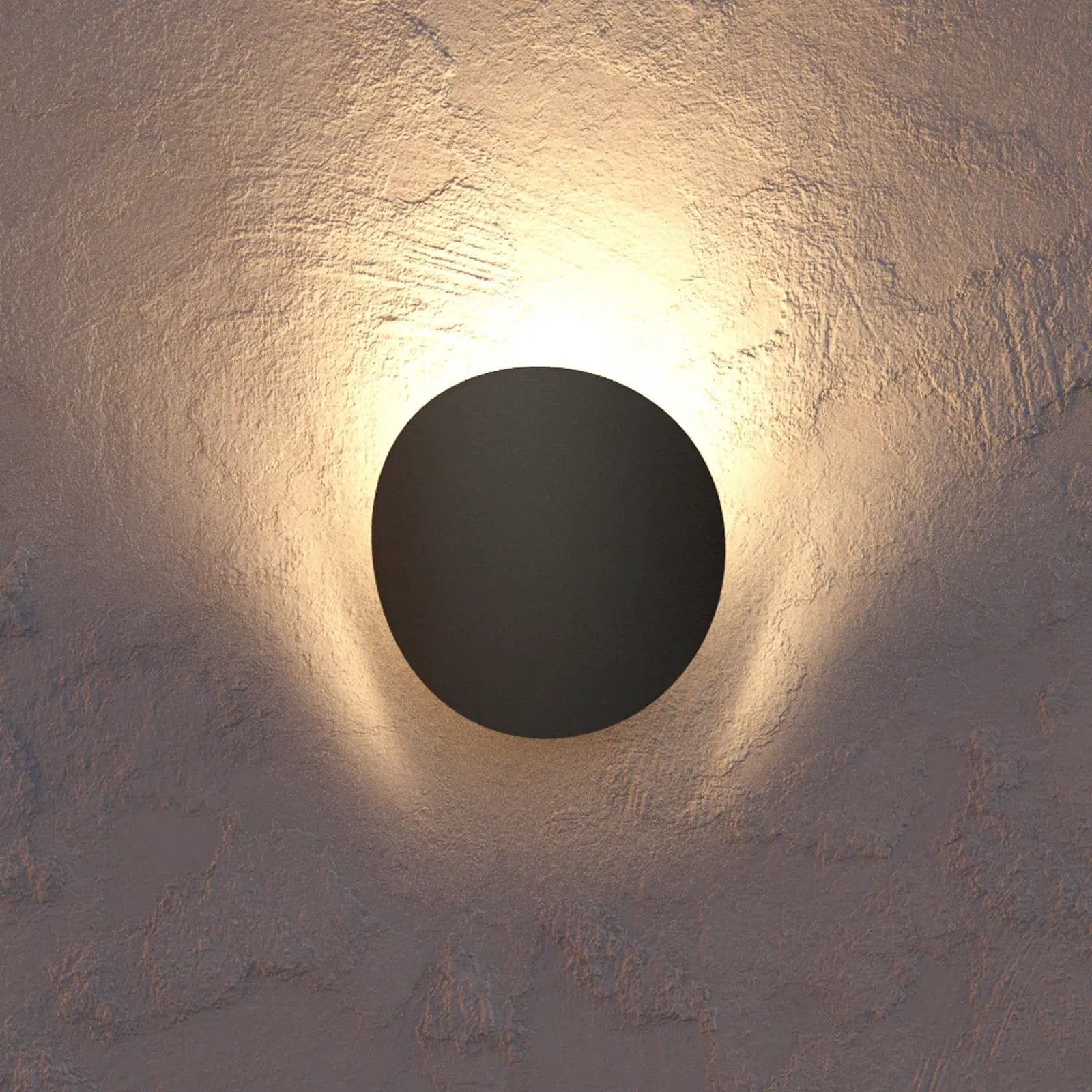 Briale LED outdoor wall light, black, height 20 cm, metal, CCT