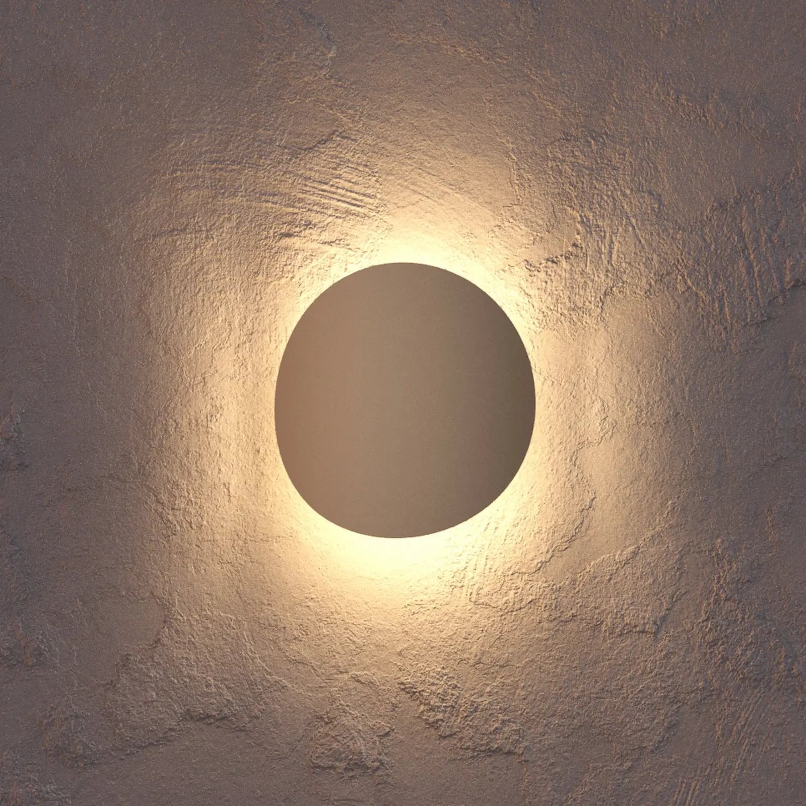 Briale LED outdoor wall light, sand-coloured, height 20 cm, metal